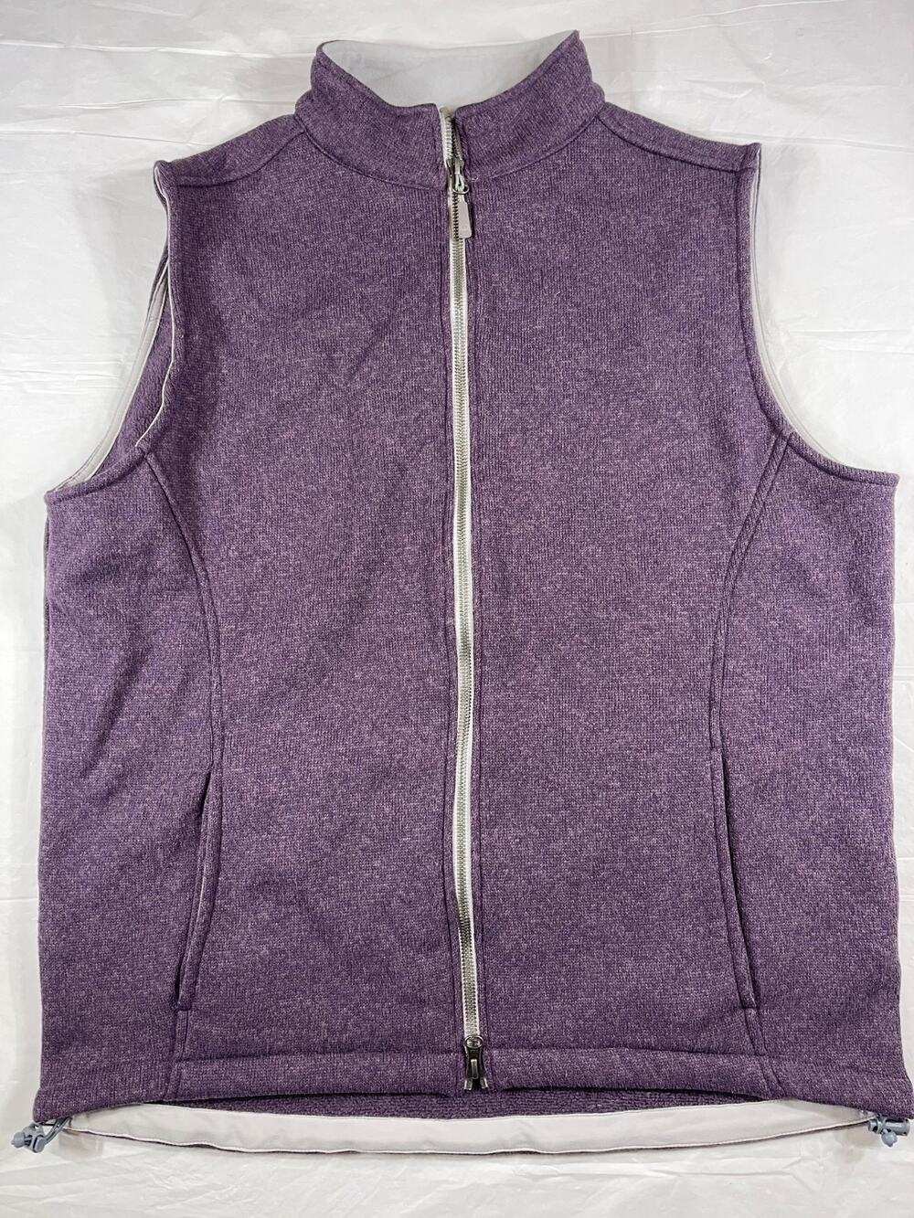Peter Millar Crown Sport Mens Medium - Purple Full Zip Fleece Vest Lined